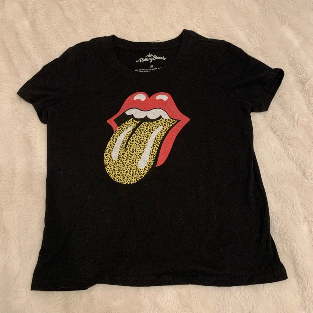 The Rolling Stones Black T-Shirt Girls Size XL